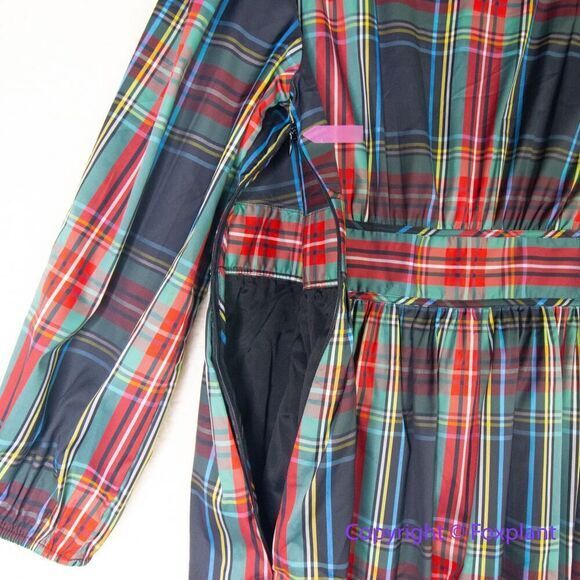 New *flawed* J Crew  V-Neck Taffeta Mini Dress in Stewart Plaid, size 12 - Picture 12 of 16